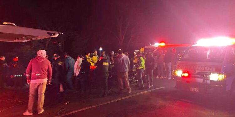 Accidente ocurrido en el kilómetro 174 de la ruta Interamericana, jurisdicción de Nahualá, Sololá. Foto: DCA.