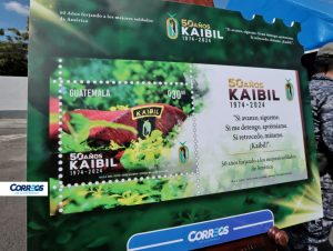 Sello postal conmemorativo por el 50 aniversario de las Fuerzas Especiales Kaibil. / Foto: Correos de Guatemala.