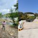 Vista del área antes y despúes de la construcción del puente en comunidad de Malacatán, San Marcos.