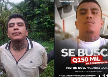 Recapturan a Milton Noel Najarro García, alias "Soberbio", reo fugado de de la cárcel Fraijanes II en octubre pasado. /Foto: PNC.