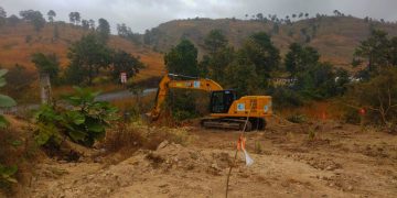 Caminos avanza con la construcción del libramiento de Jalapa./Foto: CIV.