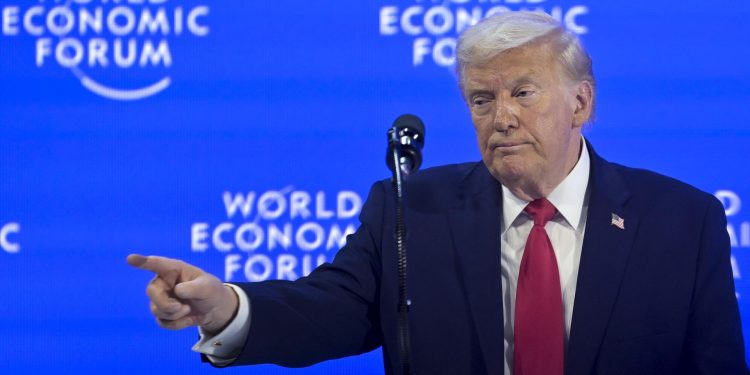 El presidente de Estados Unidos, Donald Trump, en el Foro Económico Mundial en Davos, Suiza. / Foto: EFE.