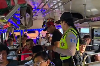 Provial verifica cobro justo del pasaje en transporte colectivo./Foto: Provial.