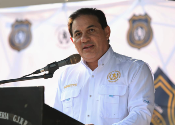 Ministro de Gobernación en lanzamiento del operativo Centinela en Escuintla. / Foto: Mingob.