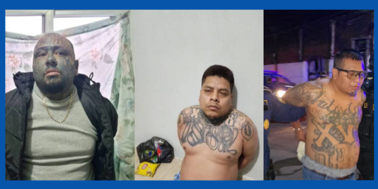 Los reos fueron identificados como Melvin Gabriel De León, Marlon Martínez y Nicolás Xantes Sis. / Foto: PNC