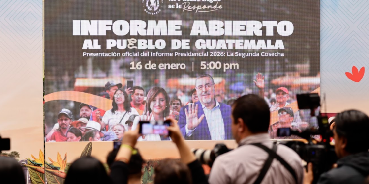 Presidente Bernardo Arévalo y vicepresidenta Karin Herrera presentarán informe abierto de gobierno al pueblo de Guatemala. (Foto: Analí Camey)
