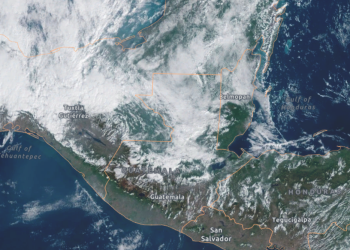 Frente frío se acerca a Guatemala./Foto: NOAA.