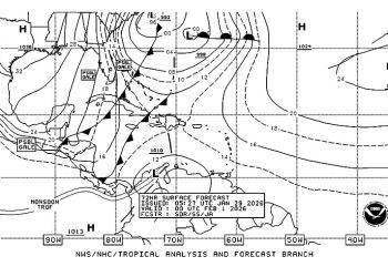 Décimo primer frente frío entrará al país el domingo./Foto: NOAA/Insivumeh.