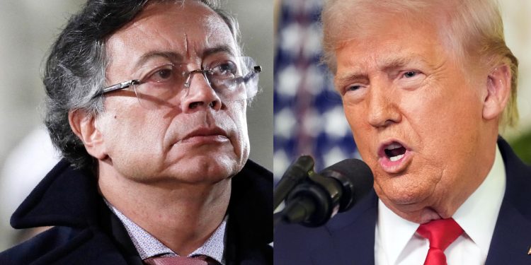 El presidente de Colombia, Gustavo Petro (i), y el presidente de Estados Unidos, Donald Trump (d). / Foto: EFE, archivo.