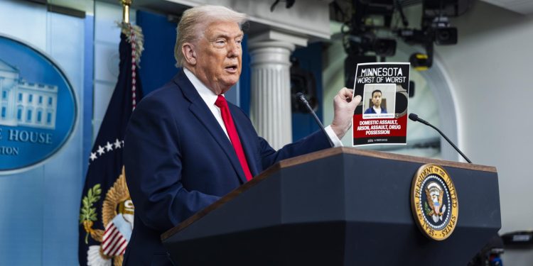 El presidente de Estados Unidos, Donald Trump, habló sobre María Corina Machado y Venezuela en parte de su conferencia de prensa. / Foto: EFE.