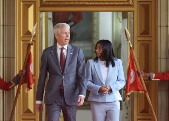 Presidenta encargada de Venezuela, Delcy Rodríguez, junto al secretario de Energía de Estados Unidos, Chris Wright. / Foto: EFE.