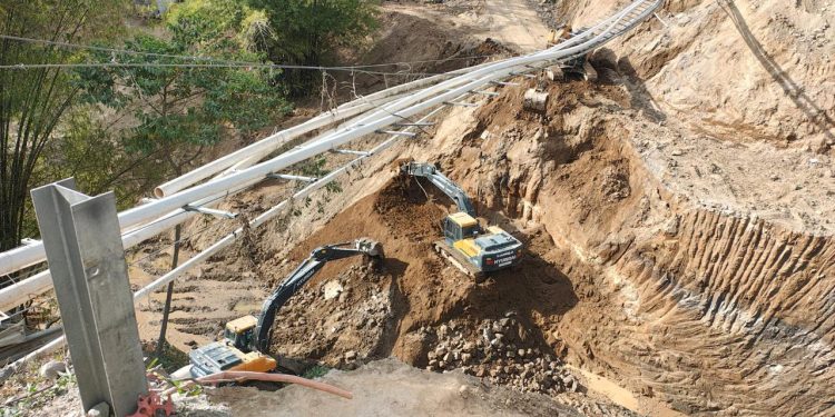 Continúan los trabajos de rehabilitación del km 189 de la ruta Cito-Zarco./Foto: CIV.