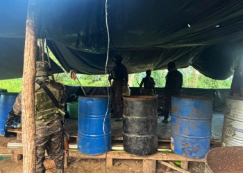 Ejército localiza presunto narcolaboratorio./Foto: Ejército de Guatemala.