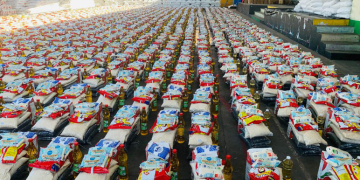 Cada paquete incluyó productos esenciales como arroz, maíz o harina de maíz nixtamalizada, frijol, aceite vegetal, avena, azúcar y una mezcla fortificada de harina de maíz y soya. / Foto: MAGA