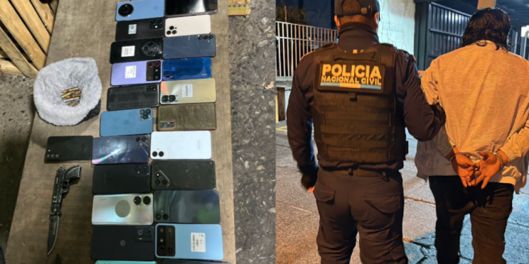 Rolando N y evidencia decomisada durante su captura. / Foto: PNC