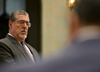 Presidente Bernardo Arévalo, durante la ronda, / Foto: Alvaro Interiano.