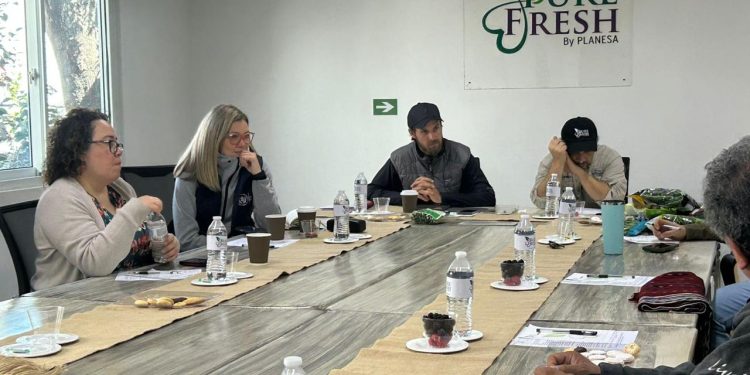 Autoridades del Ministerio de Economía dialogaron con productores de mora de San José Poaquil. (Foto: Mineco)