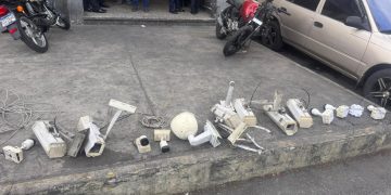 Cámaras desinstaladas en zona 7. / Foto: PNC