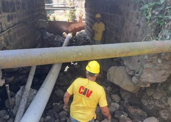 Covial realiza trabajos de mejoramiento en puente de Mazatenango./Foto: Covial.