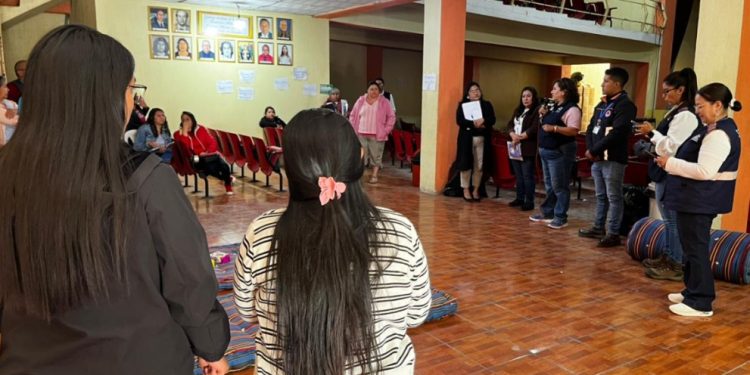 Simulacro de habilitación de albergue refuerza preparación en Chiantla, Huehuetenango