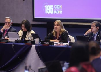 La Comisión Interamericana de Derechos Humanos, durante una de las sesiones públicas que se efectuaron esta semana en la Ciiudad de Guatemala.