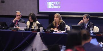 La Comisión Interamericana de Derechos Humanos, durante una de las sesiones públicas que se efectuaron esta semana en la Ciiudad de Guatemala.