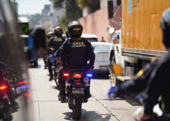 Grupo Especial Contra las Extorsiones GECE en operativos motorizados. / Foto: Mingob