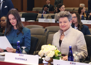 Lucrecia Peinado participa en el foro Fostering the Future Together. / Foto: RR.SS.