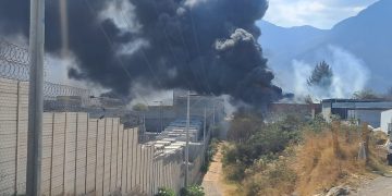 Imagen de las proporciones del incendio cuando se encontraba activo. / Foto: @SantosDalia.