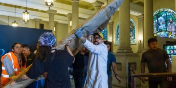 Retiran últimas obras que permanecían en el Museo de Arte Colonial. / Foto: MCD.