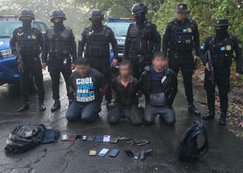 Capturados tras persecución en una finca de Escuintla. / Foto: PNC.