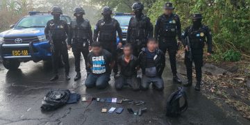 Capturados tras persecución en una finca de Escuintla. / Foto: PNC.