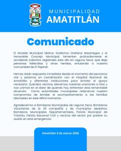 Comunicado municipalidad de Amatitlán.