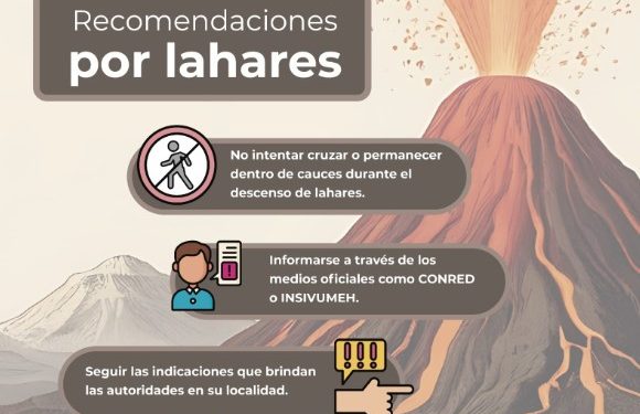 Lluvias generan descenso de lahar en la Barranca Ceniza, afluente del río Achiguate en volcán de Fuego