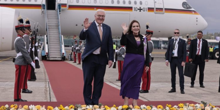 Presidente alemán, Frank-Walter Steinmeier arriba a Guatemala