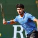 Carlos Alcaraz en su enfrentamiento contra Valentin Vacherot. / Foto: EFE.
