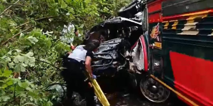 Capturan a piloto de bus involucrado en accidente en Palín, Escuintla./Foto: PNC.