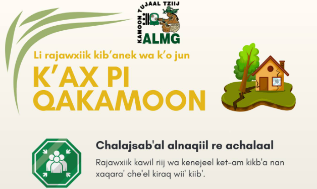 ALMG difunde infografías de prevención en sakapulteko./Foto: ALMG.