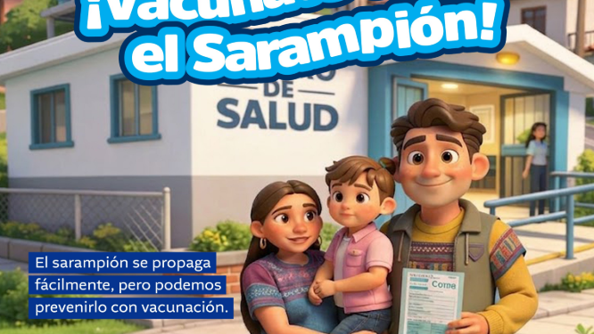 Salud realiza jornada de vacunación contra el sarampión . / Foto: MSPAS.