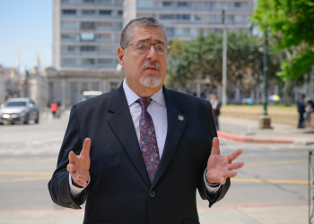 Presidente Bernardo Arévalo en su mensaje sobre los combustibles. / Foto: Álvaro Interiano.