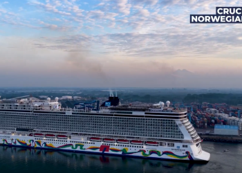 Atracan tres cruceros de forma simultánea en el Puerto Quetzal./Foto: EPQ.