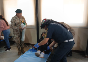 Ejército de Guatemala, a través de las Reservas Militares de Sololá, instaló un Centro de Emergencia de Atención Médica. / Foto: Ejército