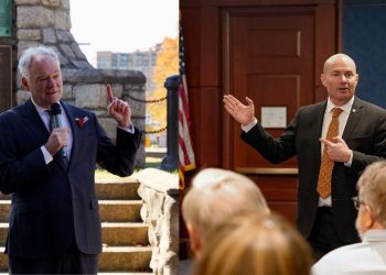 Senadores Tim Kaine (izquierda) y Mike Lee (derecha) piden al gobierno de Trump apoyar procesos electorales transparentes en Guatemala. / Foto: @SenMikeLee, @SenTimKaine, AGN.