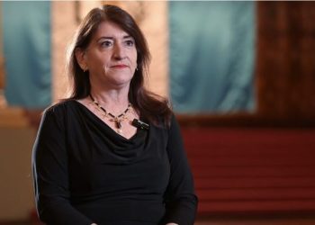 Ministra Grazioso anunció su renuncia este lunes./Foto: Álvaro Interiano.