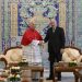 El papa León XIV, durante la ceremonia en la que fue recibido por el presidente de Argelia Abdelmadjid Tebboune.