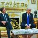 El secretario general de la OTAN, Mark Rutte, durante encuentro con el presidente de EE. UU., Donald Trump.