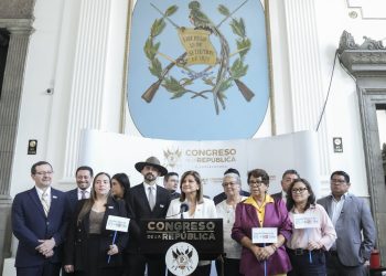 La vicepresidenta Karin Herrera, durante la presentación de la iniciativa de ley ante diputados al Congreso de la República.