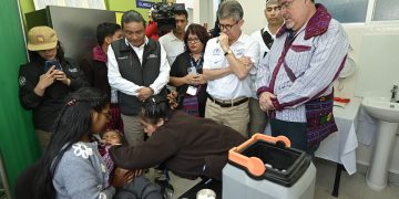 Presidente participa en la inauguración de puesto de salud en Todos Santos Cuchumatán. (Foto: Álvaro Interiano)