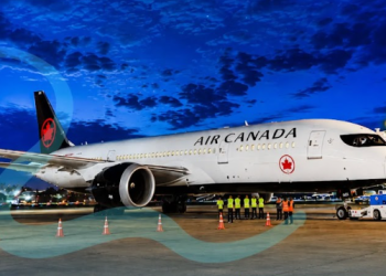 Aeropuerto La Aurora recibió a la aeronave Boeing 787-8 de Air Canada. / Foto: DGAC.