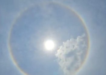 Así ocurre un halo solar./Foto: Insivumeh.